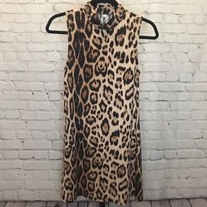 Tyche Leopard Print High Neck Dress